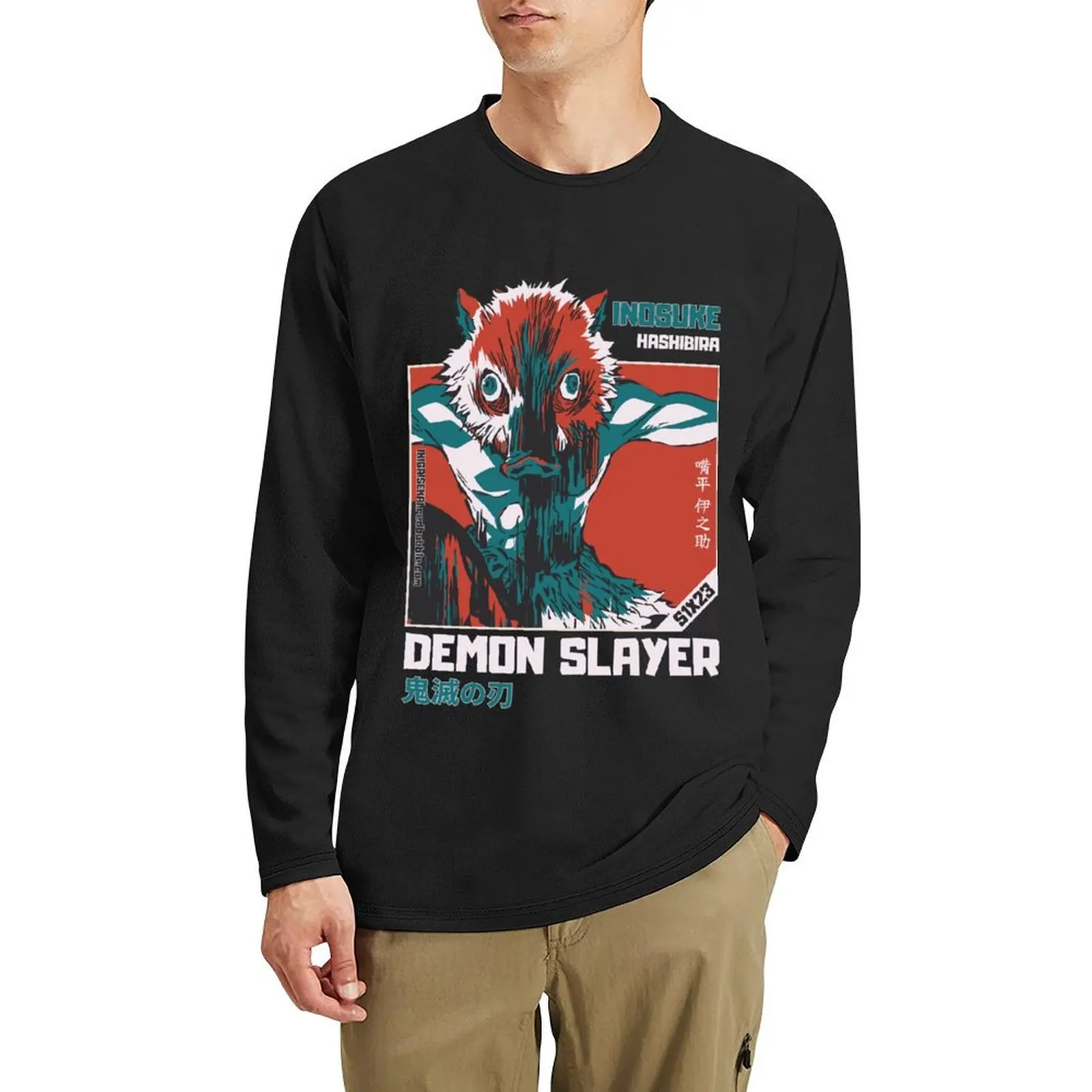 Inosuke Hashibira IKIGAISEKAI KNY S1X23 длинная футболка новое издание футболки мужские высокие