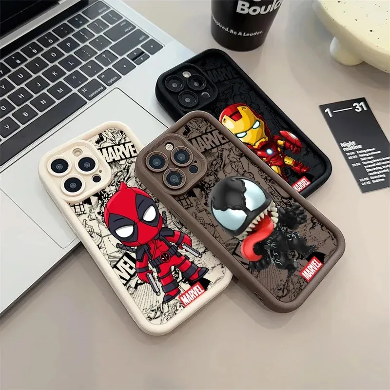 Фото Чехол для телефона с аниме-дизайном Groot и Deadpool для iPhone 17e, 17, 16e, 16, 15, 14, 13, 12, 11 Air Pro Max Mini XR XS X 7 8 6 6s Plus, мягкая задняя крышка №2