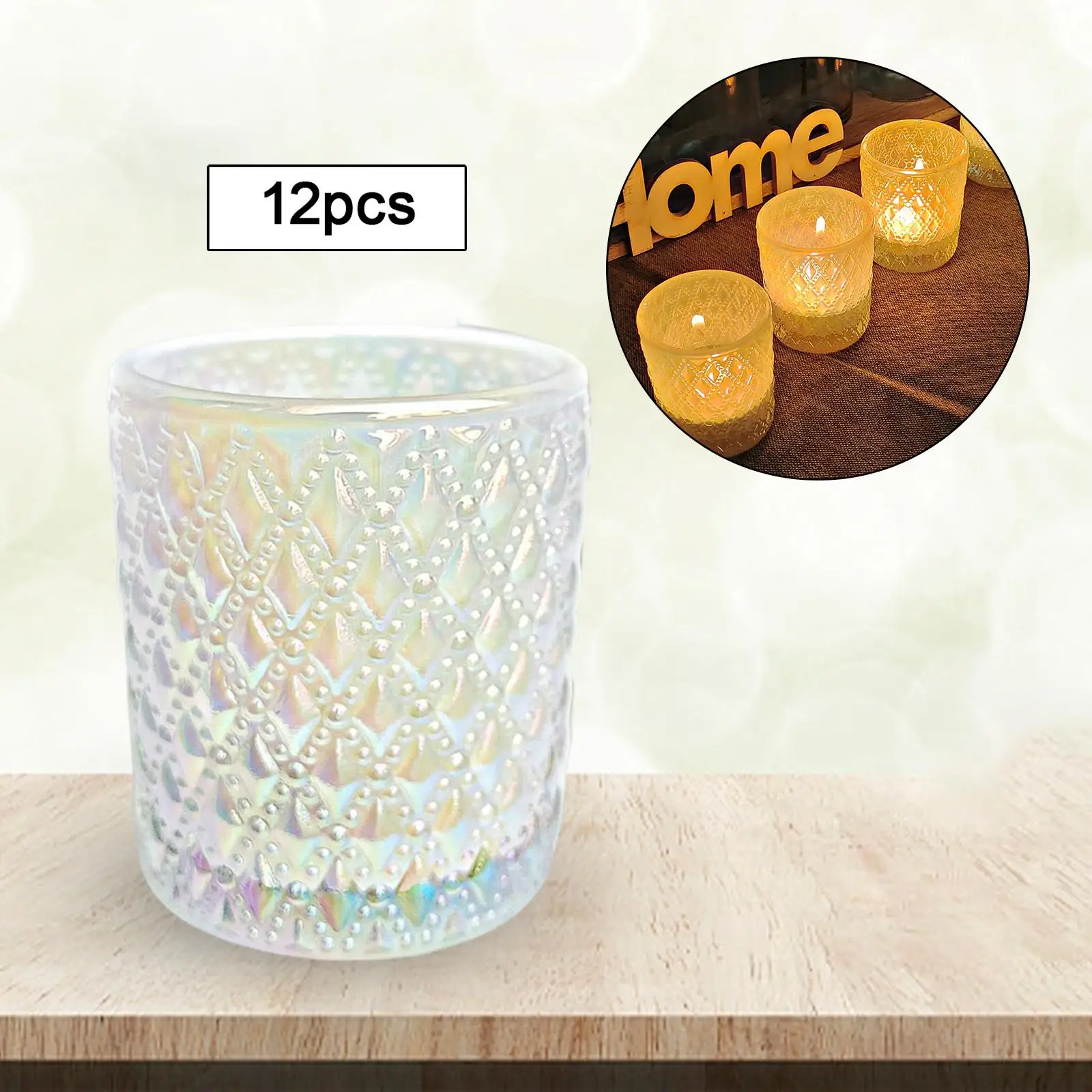 

12x Creative Candle Holder Glass Candlestick for Birthday Tabletop Decor