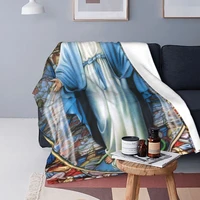 mary mother of god blanket cover christian flannel throw blanket bedroom sofa portable ultra soft warm bedspreads 09