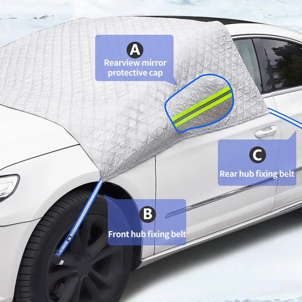 

Large Size Practical Car Front Windshield Snow Cover Windproof Windshield Protector Elastic Strap for Car