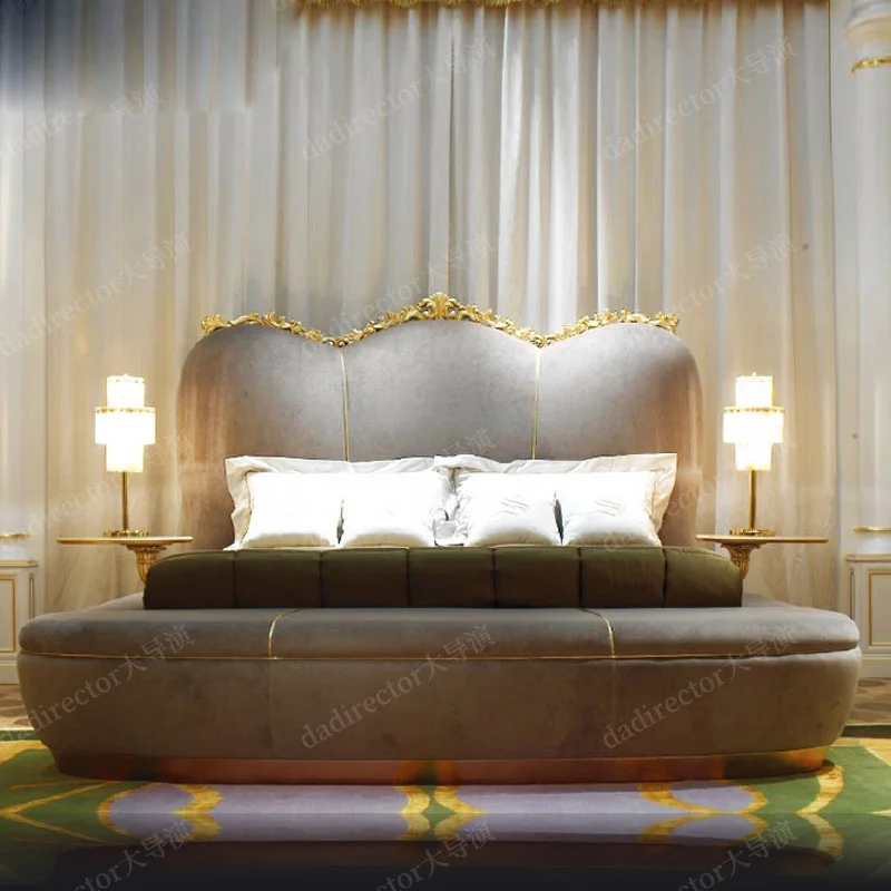 Европейская матерчатая кровать большая квартира вилла Главная спальня