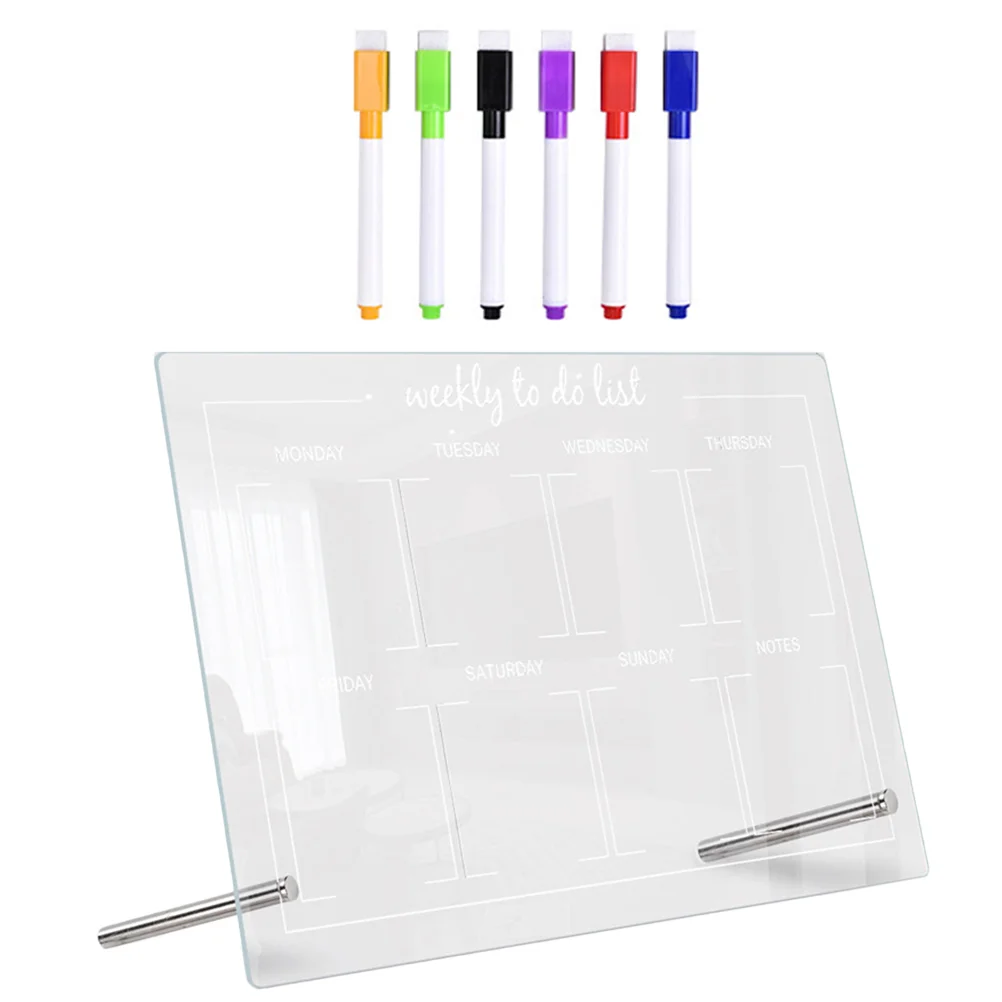 

1 Set of Clear Acrylic Board Dry Erase Board Writing Board Tabletop Memo Board Daily Planner Board