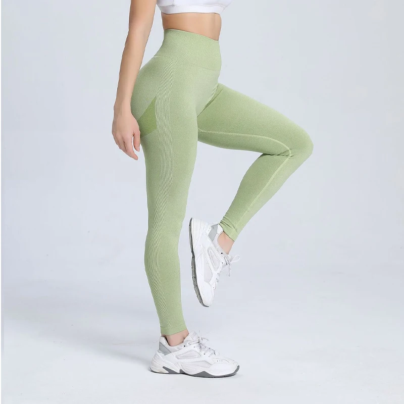 Women Slim Stretch Leggings Nylon Cotton High Waist Hip Lift Sexy Fitness Yoga Leggings Peach Buttocks Seamless Layered Leggings