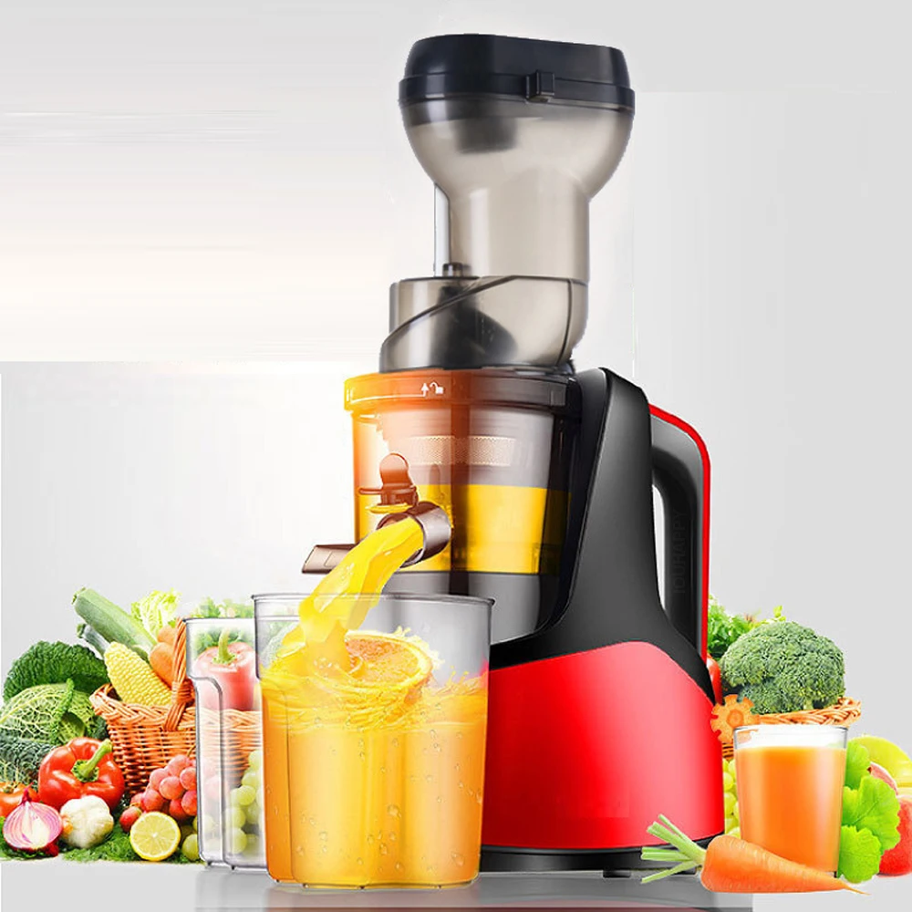 

Slow Electric Juicer Large Caliber Screw Cold Press Extractor Slag Juice Separation Filter-Free Easy Wash Fruit Juicer Machine