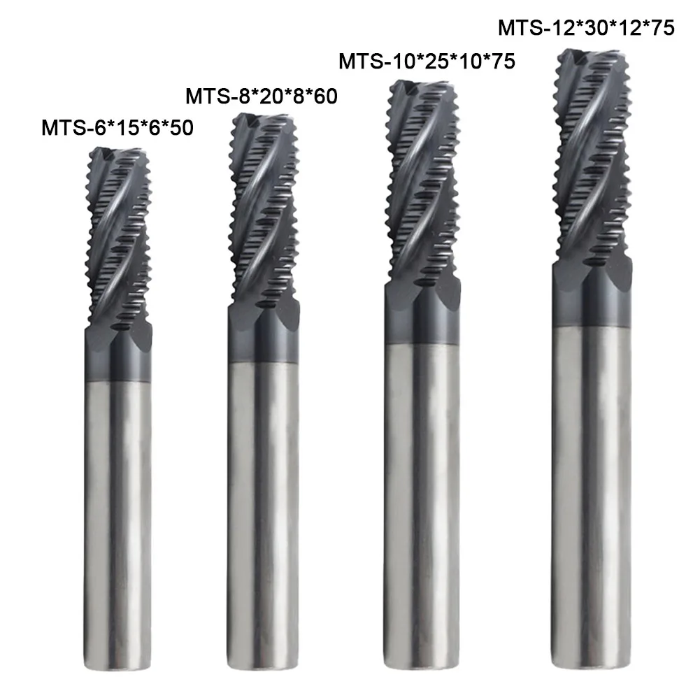 

1pc Roughing Milling Cutter Drill Bit Solid Carbide W/ 4 Teeth AlTiN Coating For CNC Milling Machines Metalworking Tools Parts