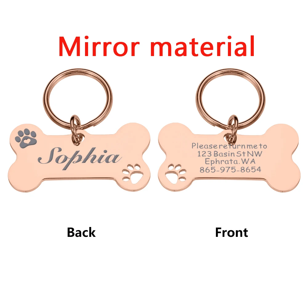 

Personalized Anti-lost Pet ID Tags Name Plate Free Engraved Collar Pendant Accessories Custom Dog ID Name Plate Wholesale
