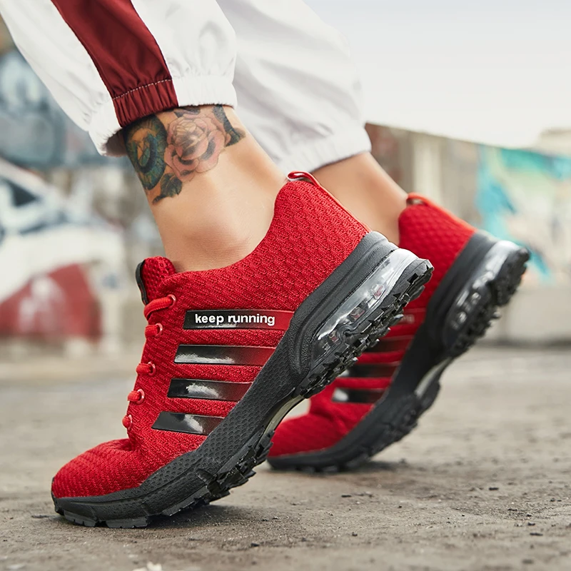 Mens Shoes Comfortable Sports Shoes Breathable Running Shoes for Men New Men Sneakers Lace Up Low Top Casual Air Cushion Shoes