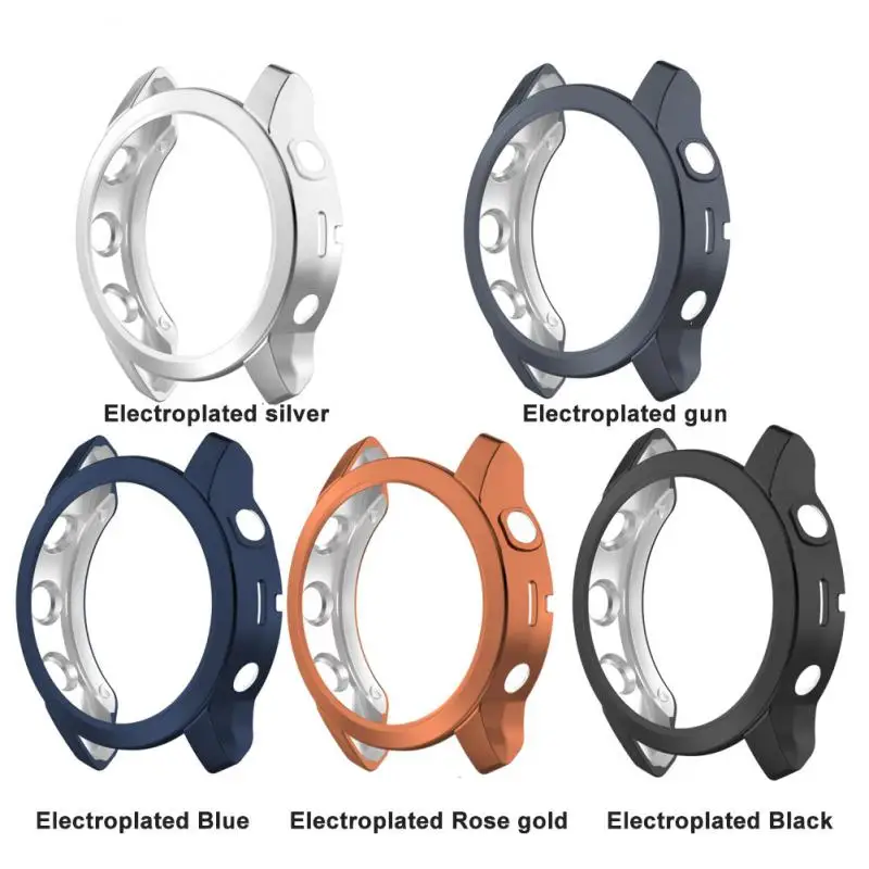 

Silica Gel Watch Case Soft Shel For Garmin Fenix7s Electroplated Screen Protector Dustproof Protective Case Half-pack Hollow