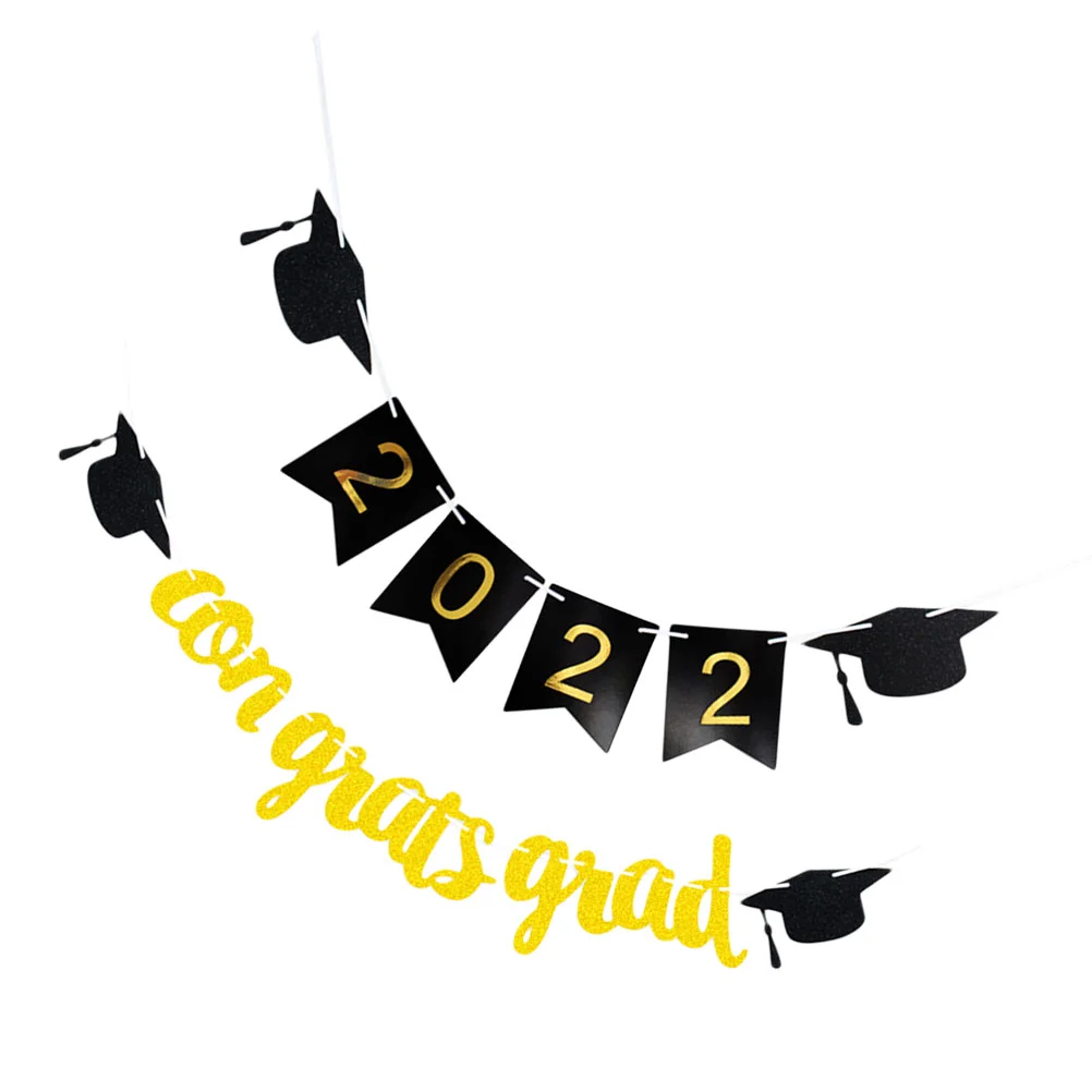 

Party Graduation Banners Delicate Garland Bunting Banner Paper Layout Decorhat Props Supplies Prop Scene Hanging Flag Cap
