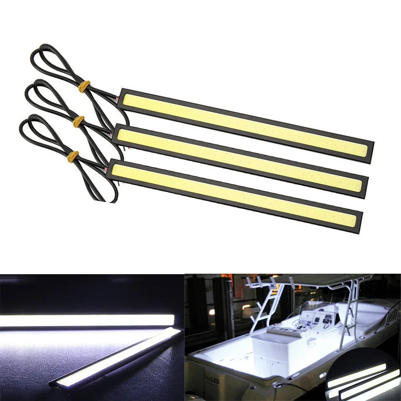 

3pcs 12V Universal Light Boat LED Daytime Running Light Waterproof Headlight Strip White Car Light Accessories Modification