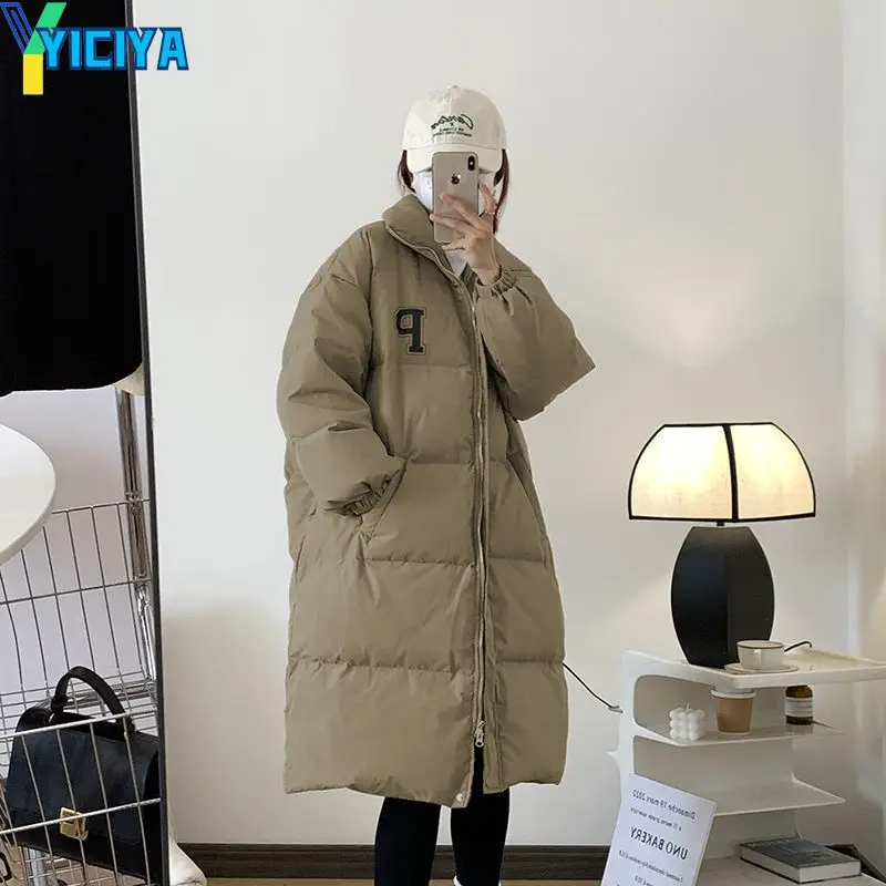 YICIYA Winter Clothes Woman 2023 Long Parkas Vintage Y2k Women Heavy Coats High Street Casual Solid Warm Jackets Female Clothes