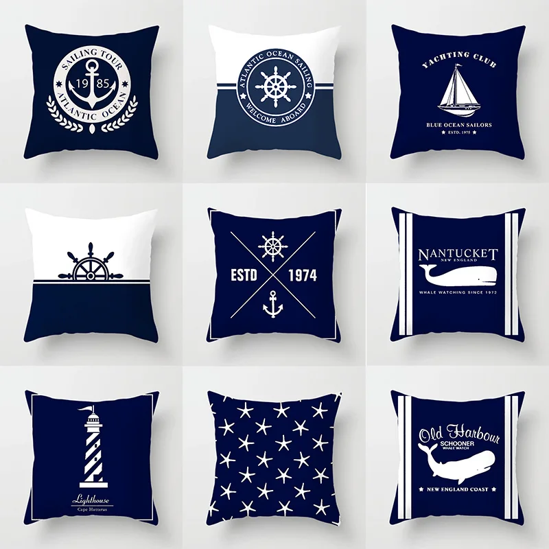 

Compass Anchor Pillow Cover Cushion Cushion Home Decor Mediterranean Cushion Cover Car Sofa Cushion Cover