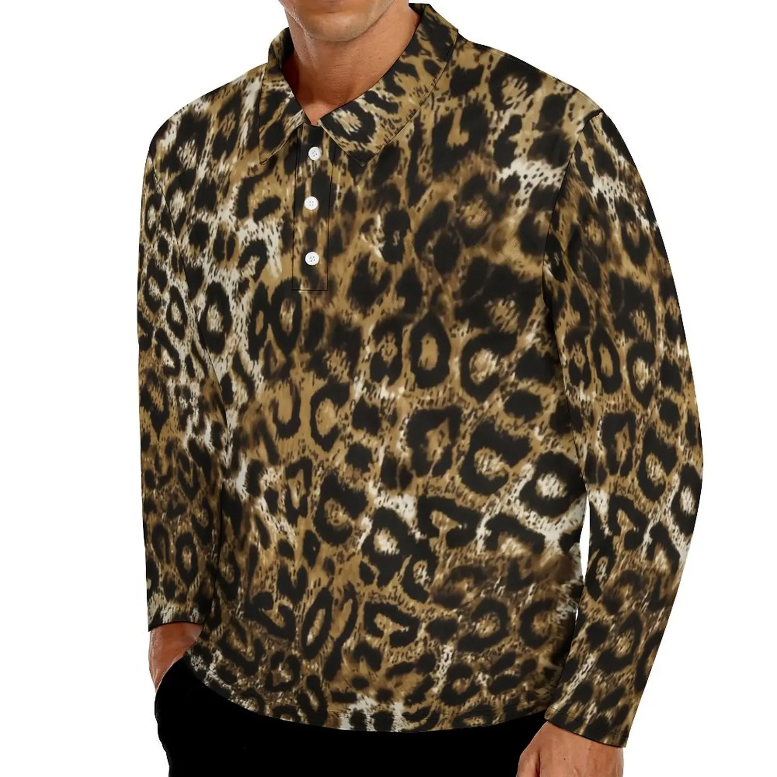 

Рубашка-поло с длинным рукавом и отложным воротником, в стиле оверсайз