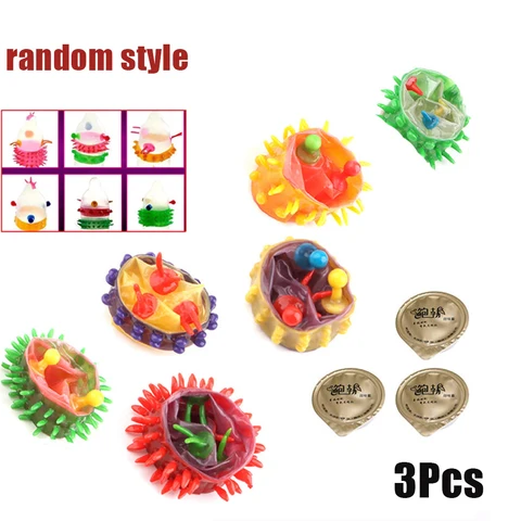 3 шт., случайный стиль, презерватив с шипами, женский презерватив для стимуляции точки G, вагинальная стимуляция, презерватив с рукавом для пениса для мужчин