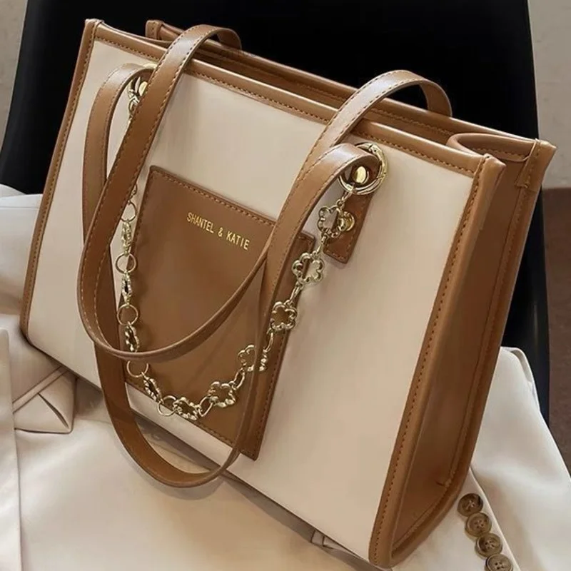 

Large Capacity Zipper Bag Women New Fashion Single Shoulder Bag Korean Style Fashion Commuter Makeup Shopping Tote Bag Cases