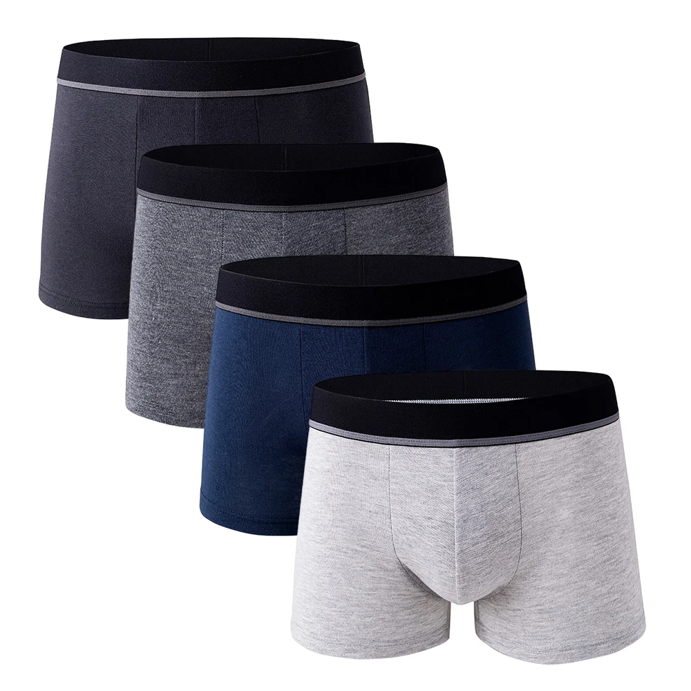 

Men Brand Cotton Men's Panties Underwear Plus Size Underwear Men Boxer Set Man Underpants Boxershorts 4PCS