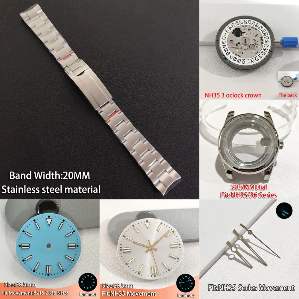 Циферблат 28 5 мм подходит для механизма NH35 корпуса часов/ремешка/NH35