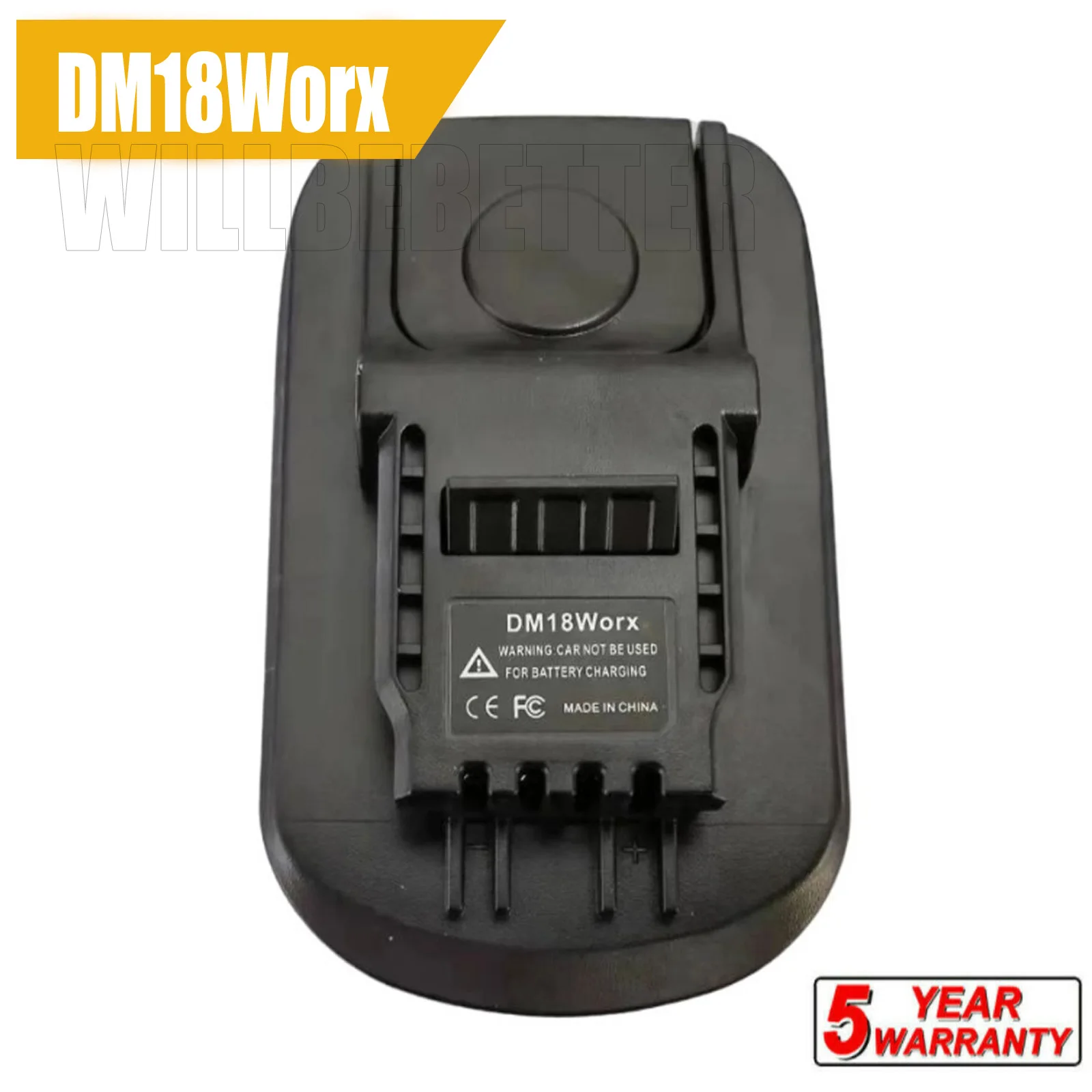 Battery Adapter For Dewalt For Milwaukee M18 18V Li-Ion Battery Convert to For Worx 20V 4PIN Orange Electric Power Tools Use