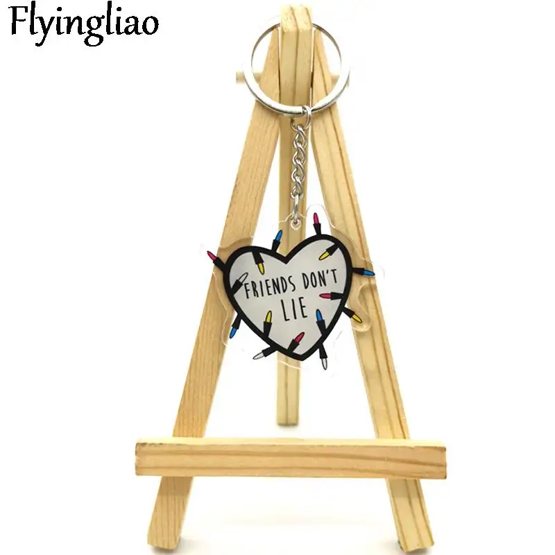 

Stranger things Letters Lovely key chain women's girl key chain bag ornament gold key chain ornament key chain children's toy