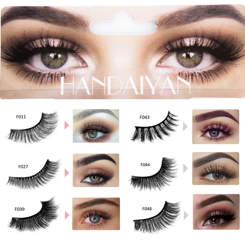 

1Pair Self-adhesive False Faux Eyelashes 3D Mink Lashes Extension Natural Wispy Curly Thick Fake Artificial Lashes Makeup