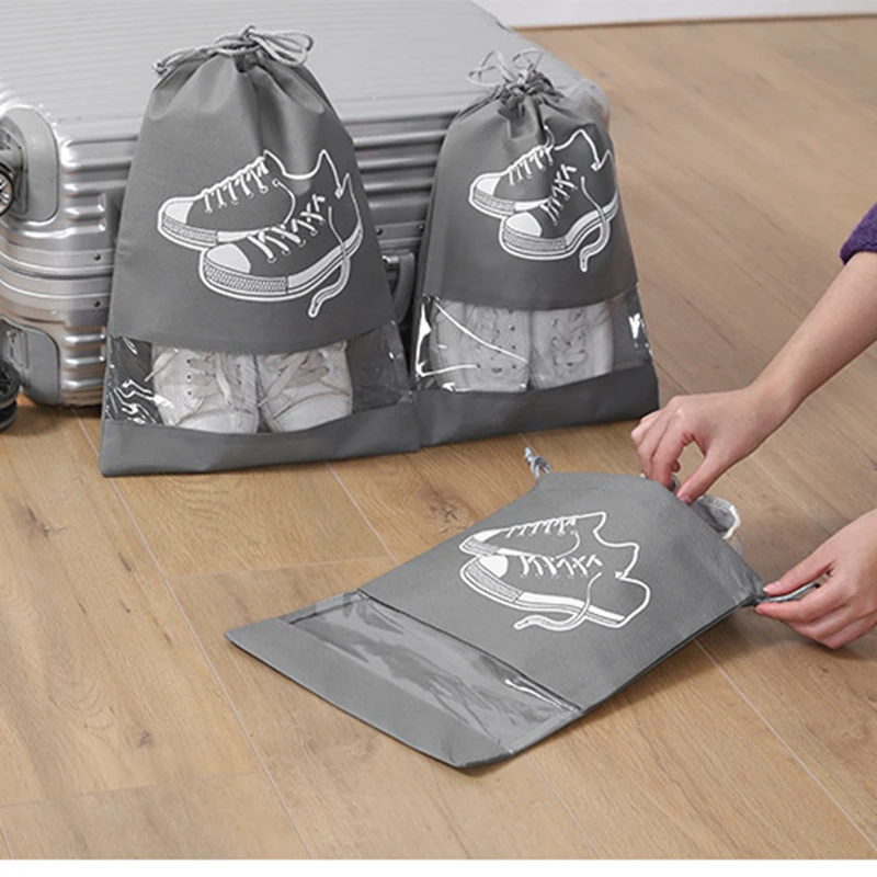 

Сумка на шнурке для обуви, водонепроницаемая, Нетканая, пылезащитная упаковка, дорожная сумка, портативный органайзер для одежды, карманная...