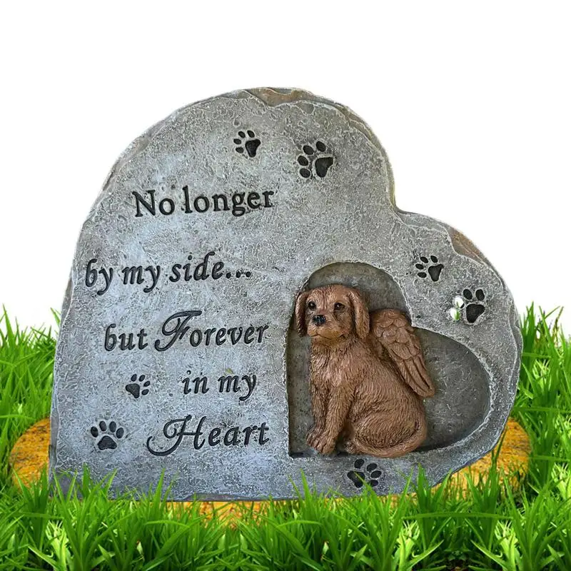 

Памятный камень для домашних животных, камень из смолы, устройство для запечатывания надгробий для собаки в форме сердца, садовый памятный камень для собаки, памятная статуя для домашних животных, гравировка