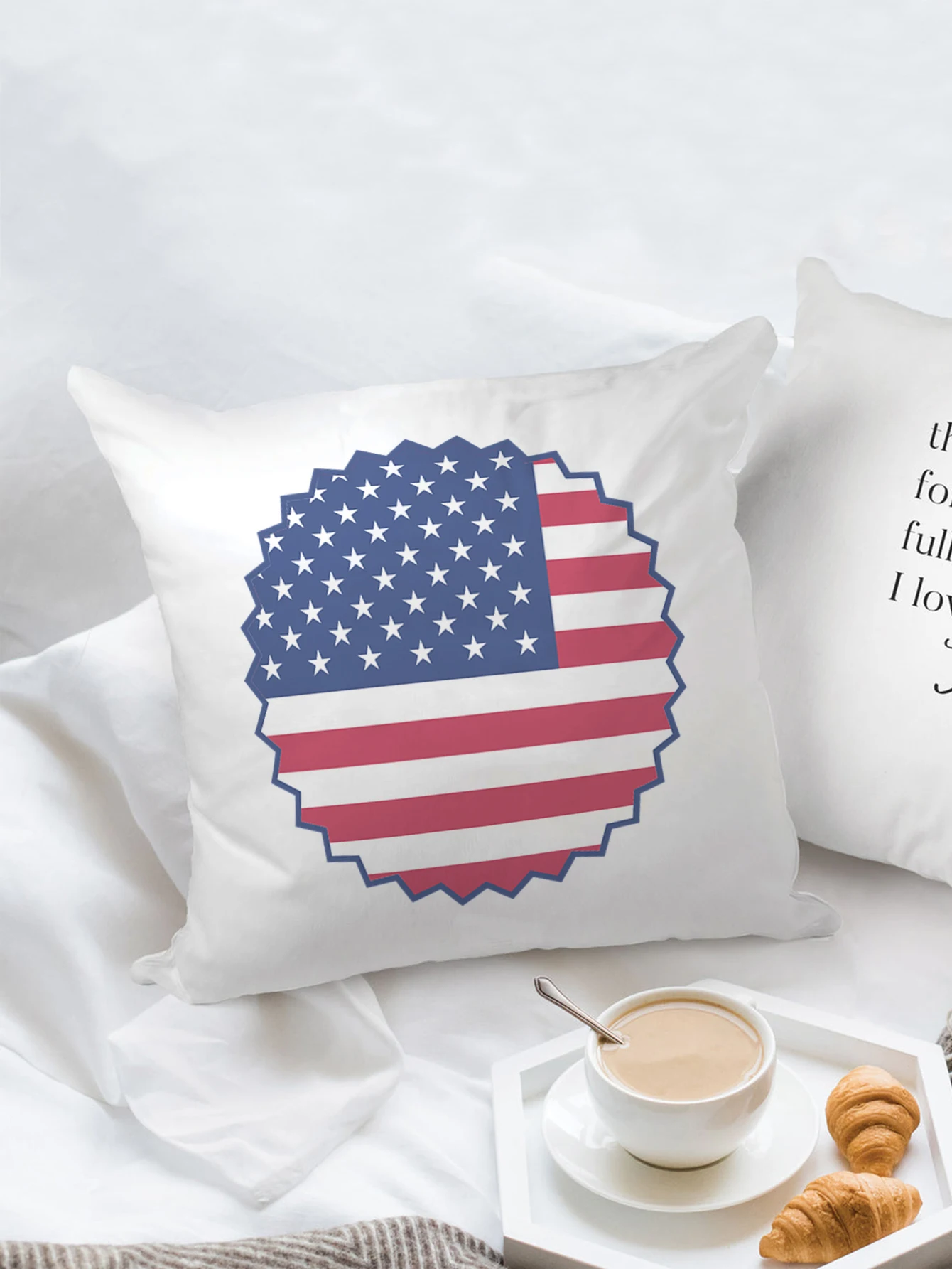New Square Cushion Cover Decorative Independence Day Polyester Throw Pillows Bed Couch Home Decor Dakimakura Pillowcase Room