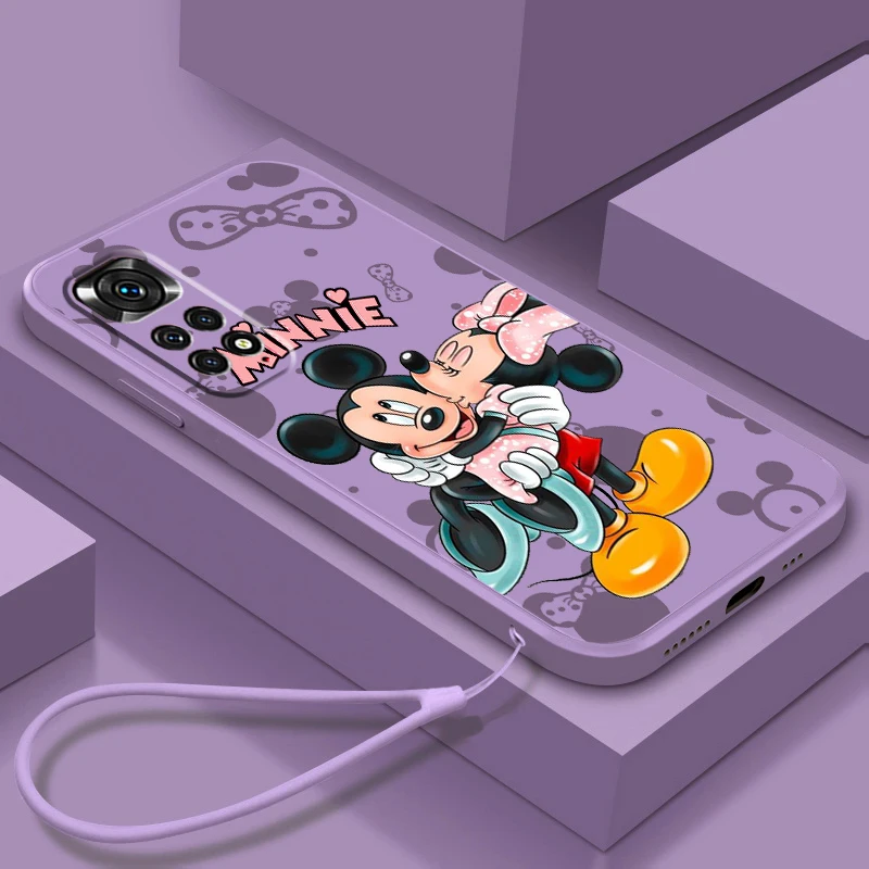 

Disney Mickey Minni Phone Case For Xiaomi Redmi Note 12 11T 11S 11E 10S 10T 10 9T Pro Plus Liquid Rope Funda Cover
