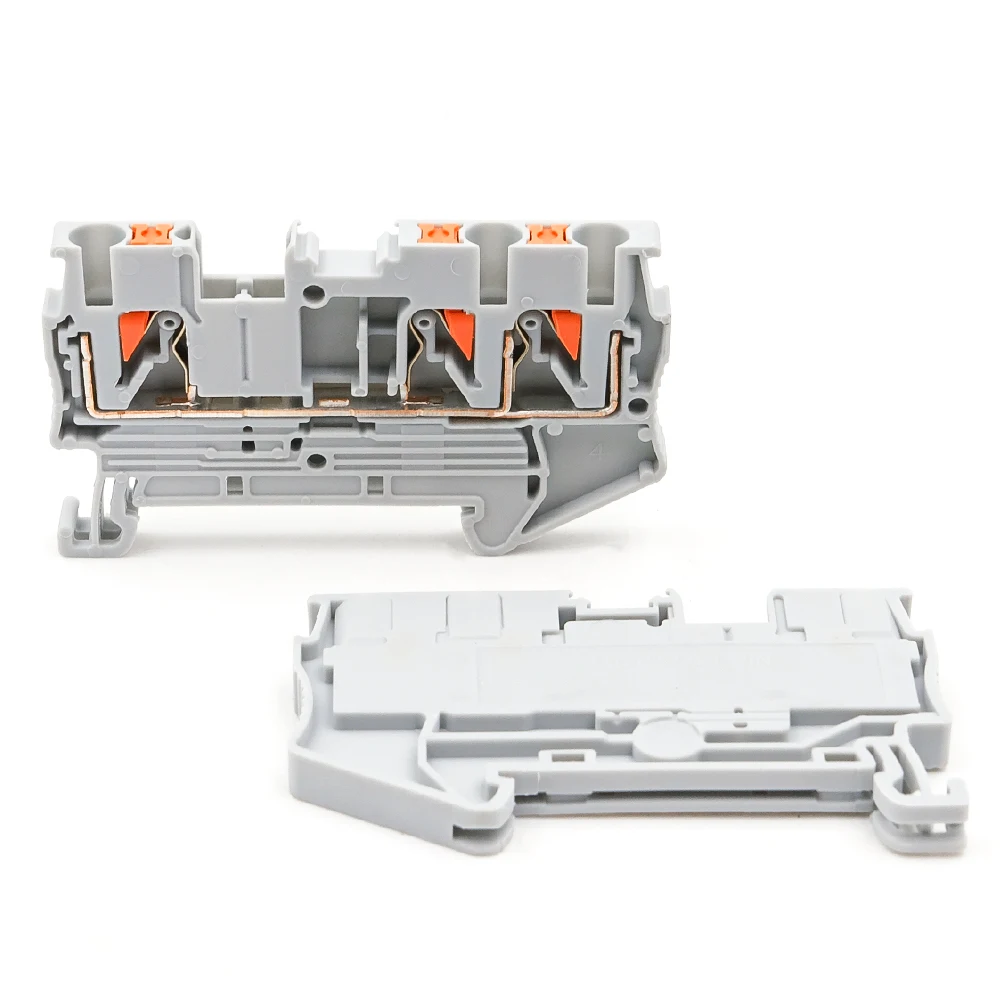 

10Pcs PT 2.5-TWIN Dual Wire Terminal Block 2.5mm DIN Rail Reliable Electrical Spring Clamp Wiring