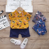 jbb babyclothestoddlerboy clothes 0 5 years old summer short sleeved shorts suit baby printed shirt casual shorts two piece suit