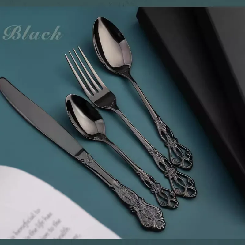 Роскошный Набор Столовых Приборов Из Нержавеющей Стали И Золота Европейский Нож