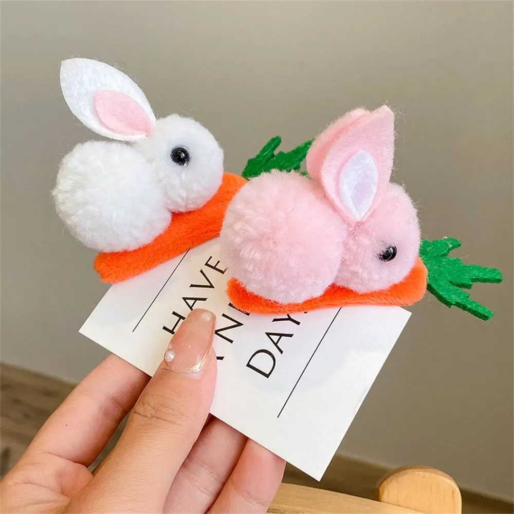 

Детский головной убор в виде моркови зимний плюшевый боковой головной убор заколка для волос в виде кролика симпатичный кролик зажим для во...