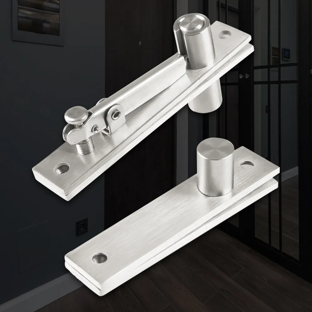 

1 Set Stainless Steel Pivot Door Hinge Heavy Duty For Wood 360 Degree Rotation Up And Down Location Shaft Home Hareware Supplies