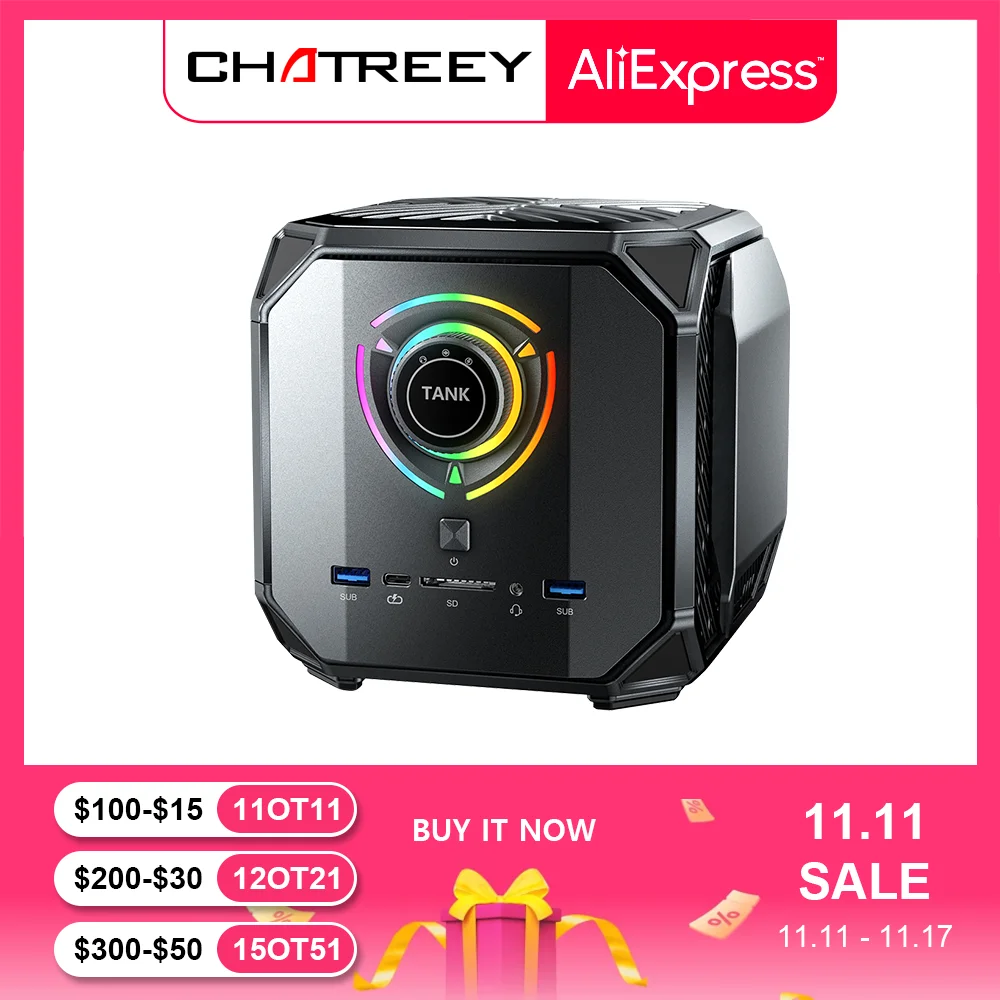 

Мини-ПК Chatreey TANK, Intel Core i9 12900H i7 12700H, игровой настольный компьютер Nvidia 3080 16G PCIE 4,0 Wifi 6 BT5.0