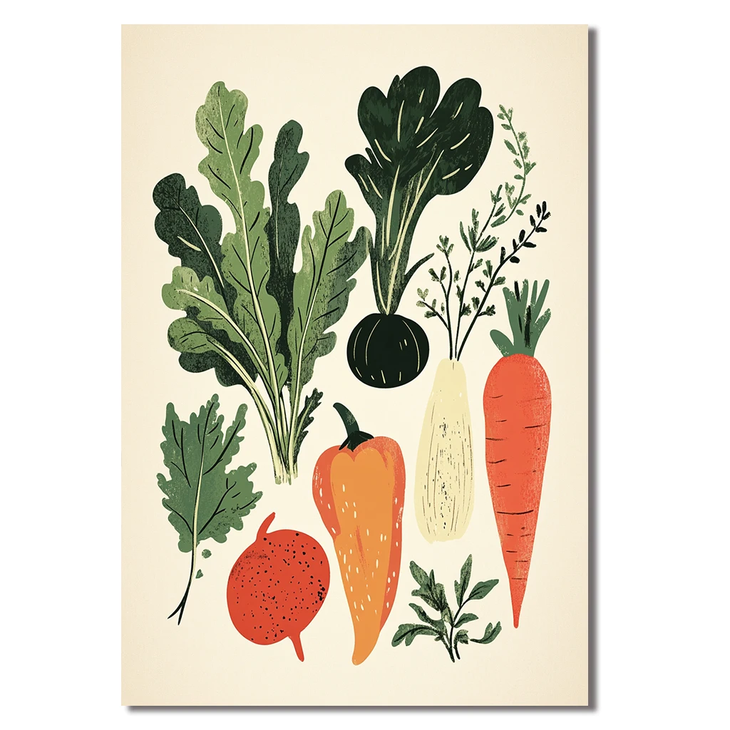 Печать на холсте &quotОвощная иллюстрация&quot DEWPRINT
