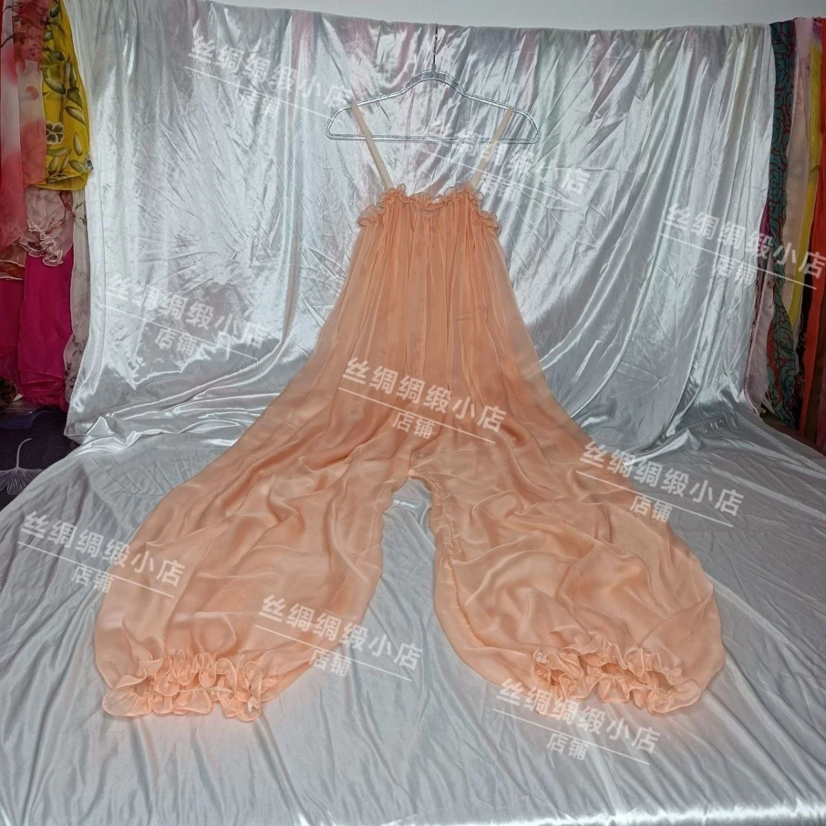 

Summer Satin Silk Sexy Women Sleeveless Jumpsuit Sleeping Loose Harem Pants Beachwear
