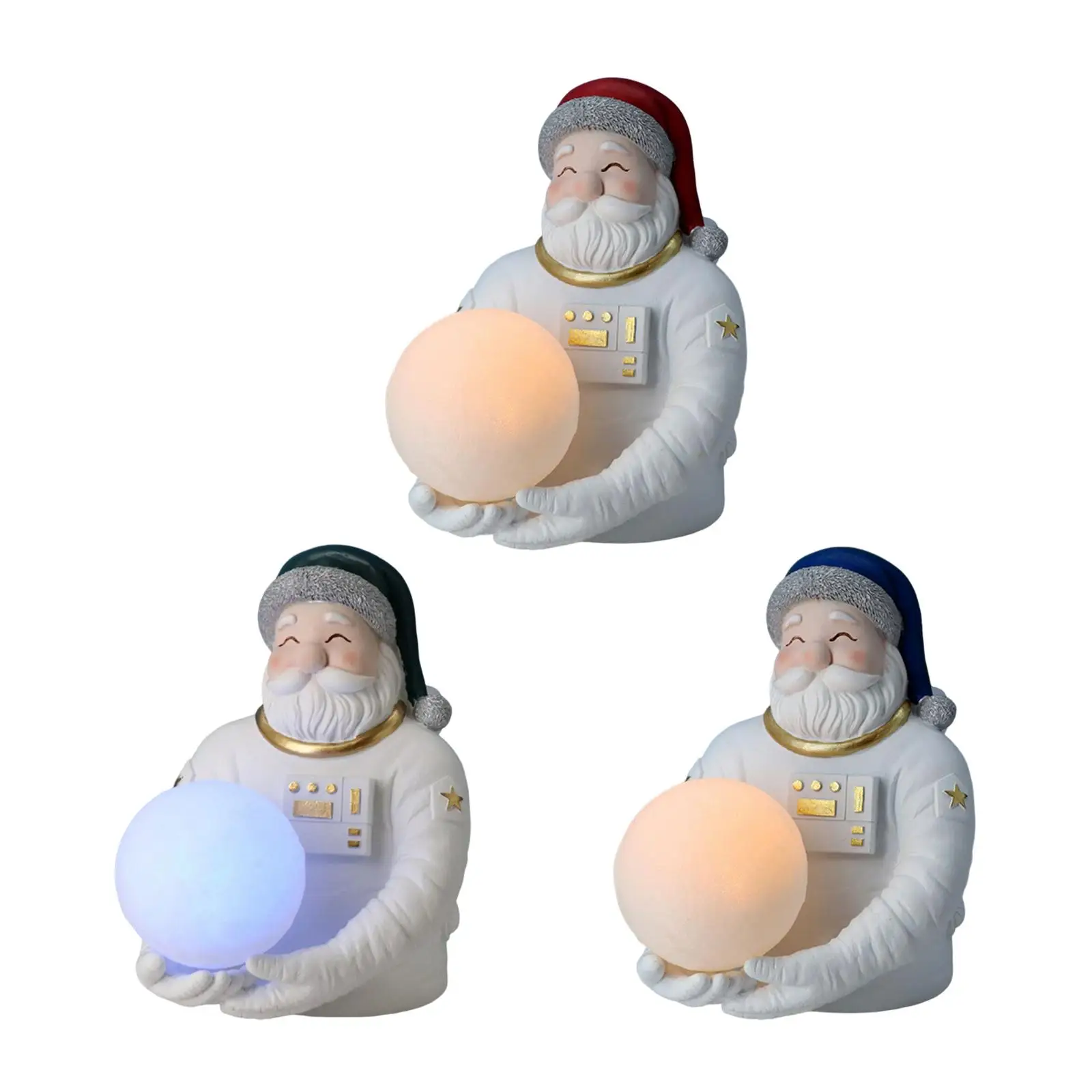 

Santa Claus LED Light Statue Table Lamp Lighting for Office Bedside Party