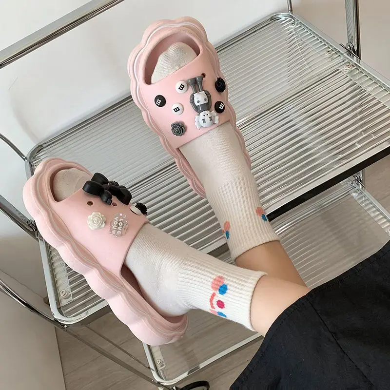 

Сандалии женские уличные, летняя нескользящая обувь на толстой подошве, тапки для дома, Улица Сезам