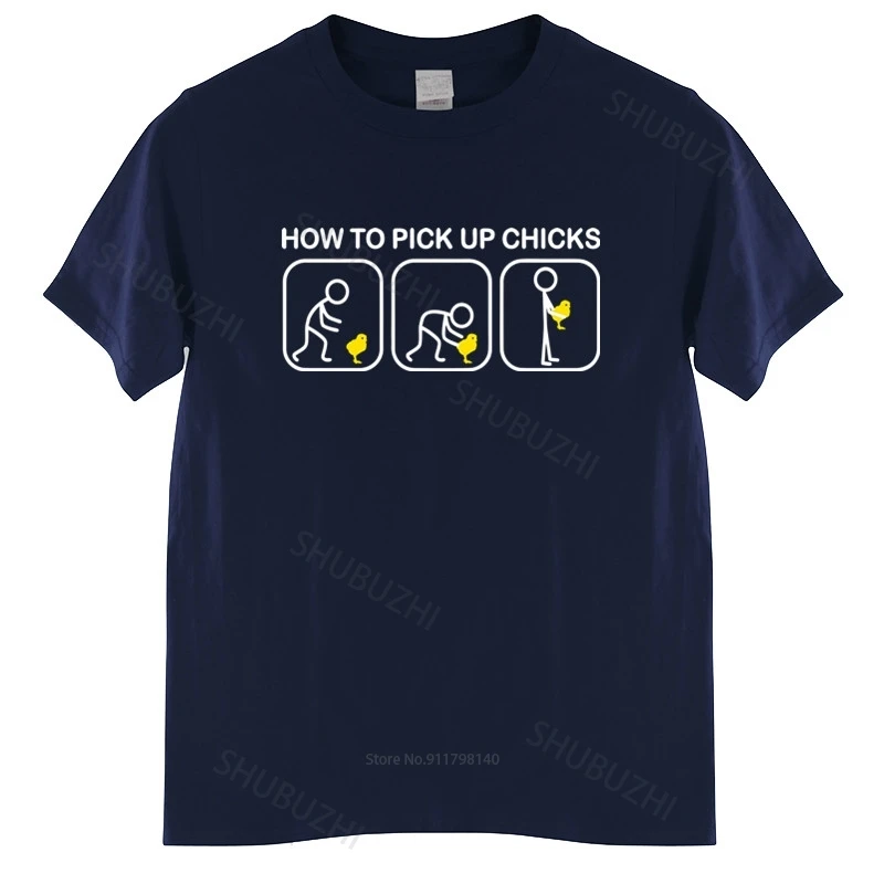 

Men Cotton T Shirt Summer Brand Tshirt How To Pick Up Chicks T Shirt High Quality Cotton Breathable Soft T-shirt Funny Top Tees