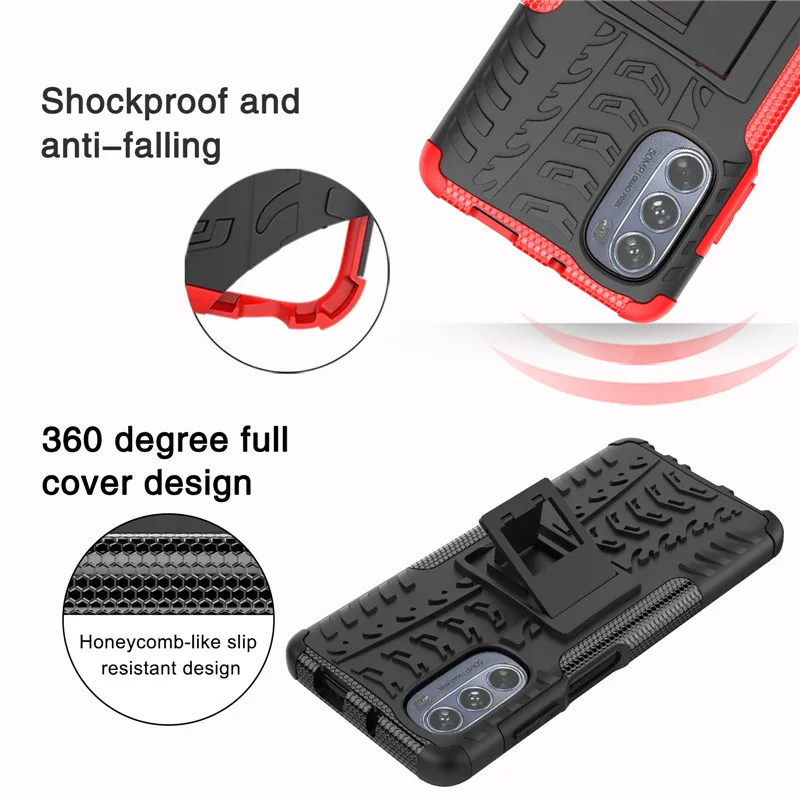For Motorola Moto G62 5G Case Moto G62 Cover 6.5 inch Shockproof Rubber Armor Texture Holder Bumper For Motorola Moto G62 5G