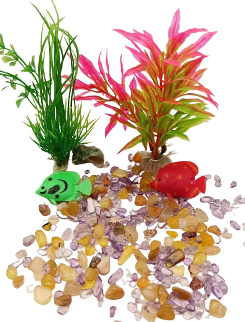 

500g Factory Fish Tank Stone Decoration Marbles Natural Stones Gravel Quartz Ore Minerals Healing Tumbled Green Plant Decor