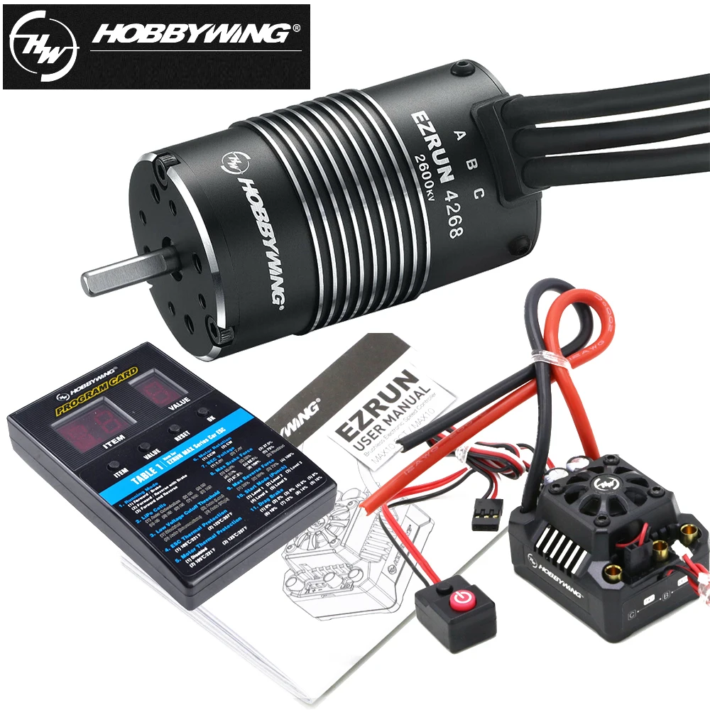 

Hobbywing EzRun Max8 v3 150A водонепроницаемый бесщеточный ESC T/TRX разъем + 4268 KV2600 мотор светодиодный программирующая карта для 1/8 RC автомобиль грузовик и...