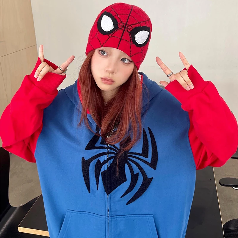 

Fashion Knitting spiders Printed Cap Men Women Pullover Pile Cap Paragraph Quality Beanie Y2k Warm Ins New Soybean Wool Cold Cap