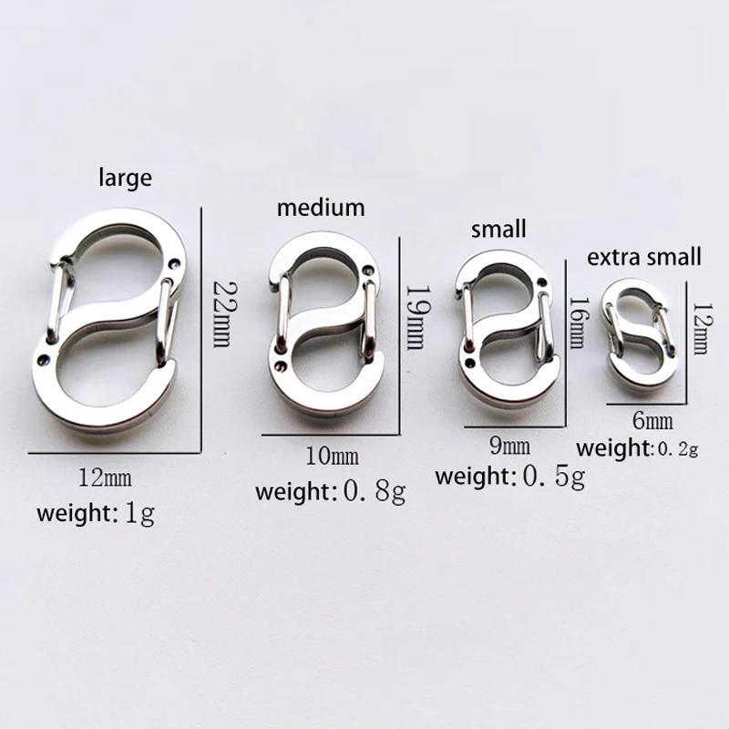 Titanium Alloy Mini-8-Character Quick-Hanging Buckle S-Shaped Spring Buckle Mini- Keychain DIY Keychain Accessories Simple Hitch
