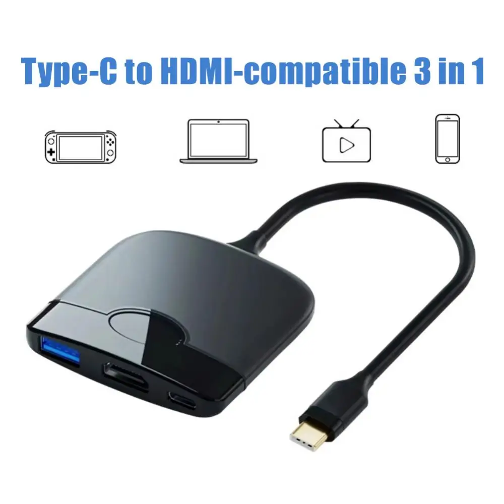 

For Switch Ns Tv Dock Game Console Usb3.0 Docking Station Accessories Compatible Type C 3 In 1 4k Tv 100w Pd Converter Hd