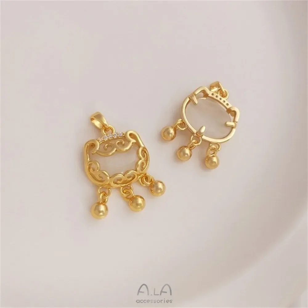 Медное покрытие из настоящего золота 14 карат с цирконом мешок для денег тыква