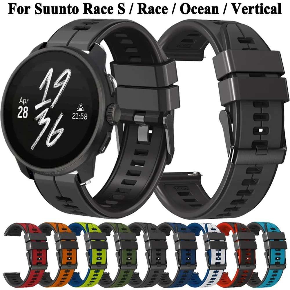 Силиконовый ремешок шириной 22 мм для Suunto Race S/Race/Ocean/вертикальный сменный часов 5