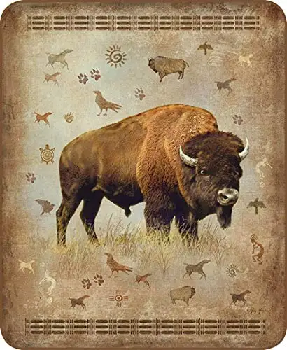 

Metal Tin Sign Vintage Chic Art Decoration Bison for Home Bar Cafe Farm Store Garage or Club 12" X 16"-Metal Tin Signs, Home Kit