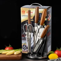 6pcs stainless steel kitchen knife set household kitchen slicing knife chef knife kitchen scissors fruit knife